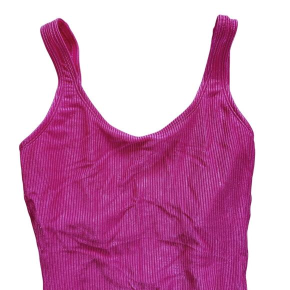 Vintage Catalina 90s Baywatch Ribbed Scoop Back One Piece Swimsuit Pink Sz Large - Picture 4 of 6